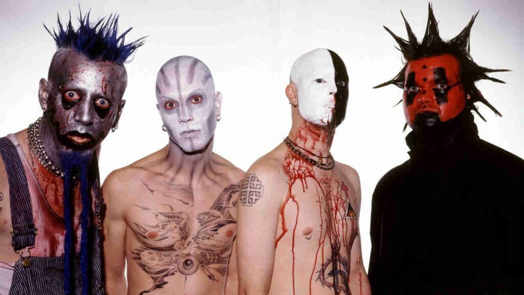 Mudvayne onstage at the Ozzfest 2001