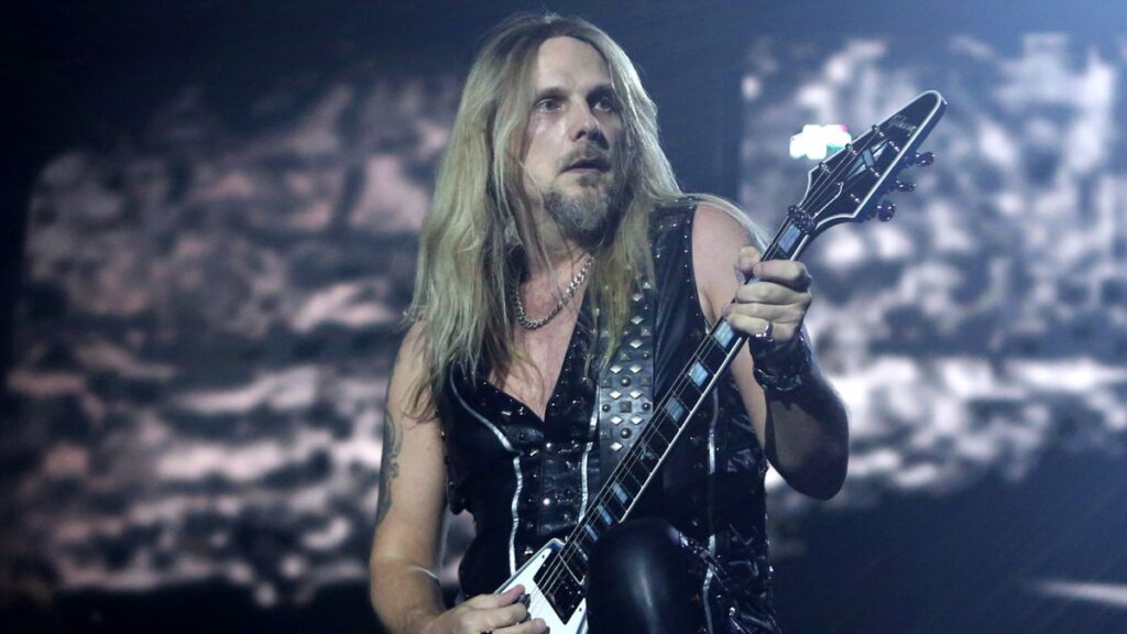 Richie Faulkner of Judas Priest onstage in 2024