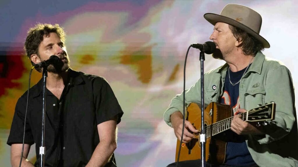 Watch Hollywood famous person Bradley Cooper sign up for Pearl Jam for a blazing duvet Neil Younger’s Rockin’ In The Unfastened Global