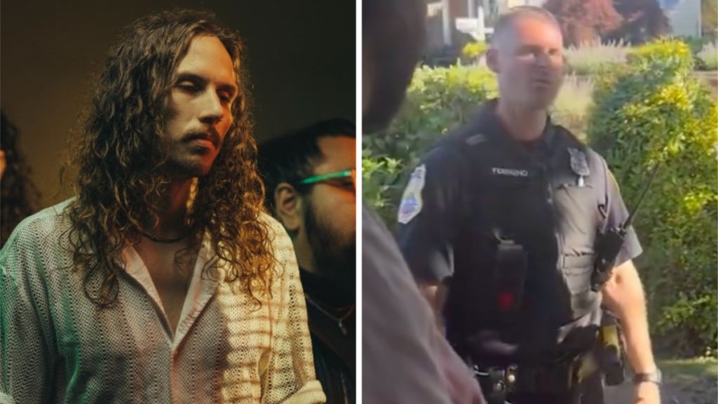 Steel singer data vocals within the studio, screams so loud the police officers come by way of