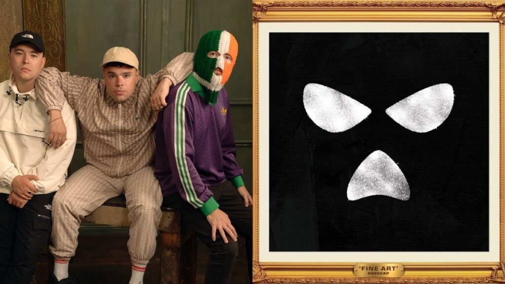 “It is loud and chaotic, stuffed with personality(s), humming with power, a little sketchy, hilarious, and thrillingly alive.” Kneecap’s debut album Tremendous Artwork is an absolute rebellion