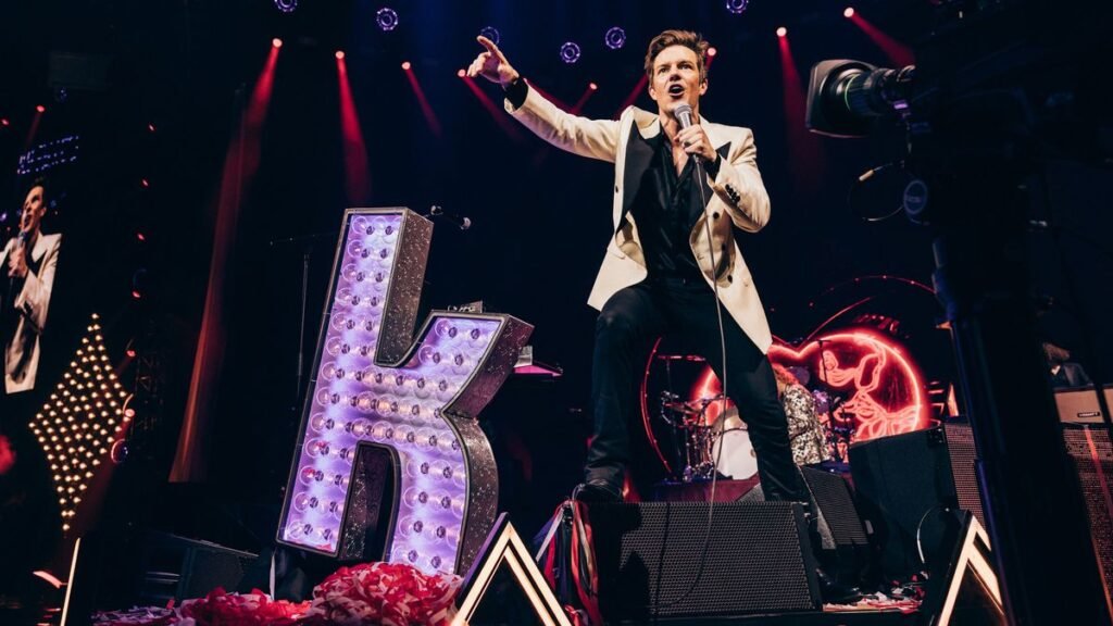 “Stars in each and every sense of the phrase.” The Killers convey glitz, glam and wall-to-wall big-hitters as they log off their Las Vegas-style residency in London